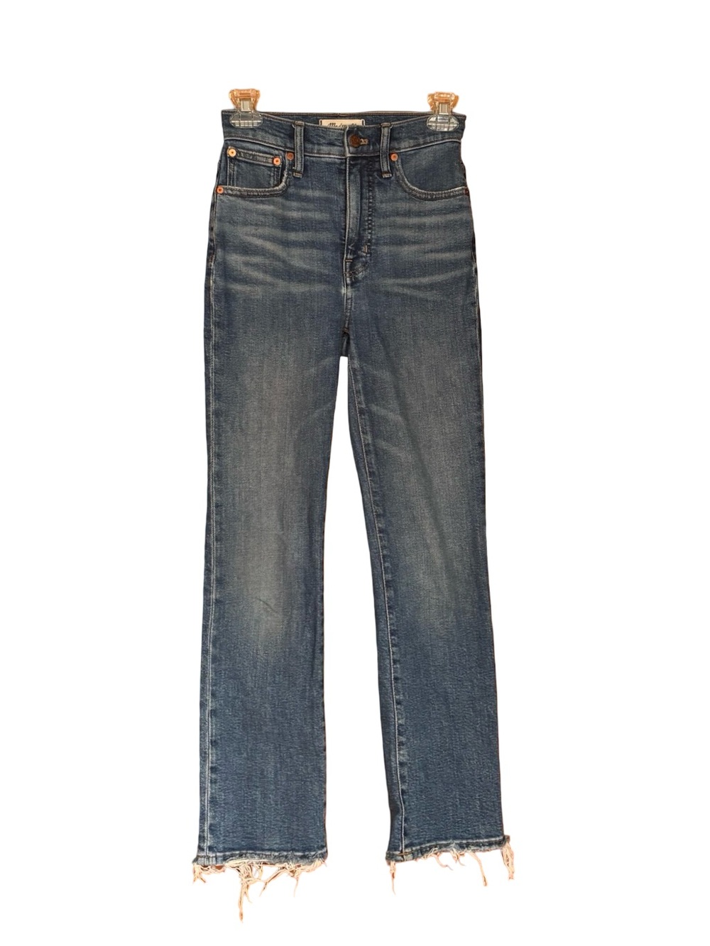 Madewell Slim Demi-Boot Straight-Leg High-Rise Jeans in Faded Blue